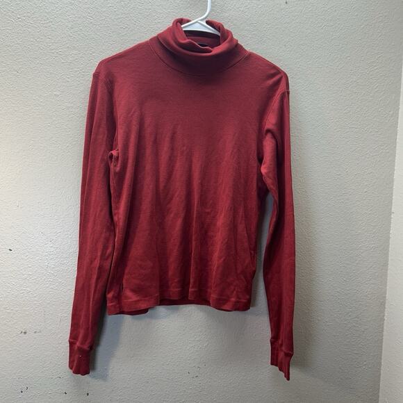 Ralph Lauren 90s Y2K Turtleneck Top SZ L Red Americana Preppy Vintage Old Money - Picture 1 of 4